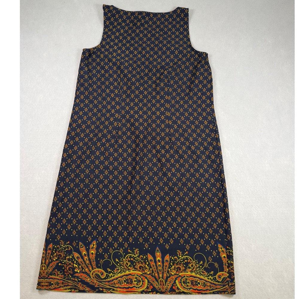 Tommy Hilfiger Womens Navy Blue Geometric Paisley Border Shift Dress Size S